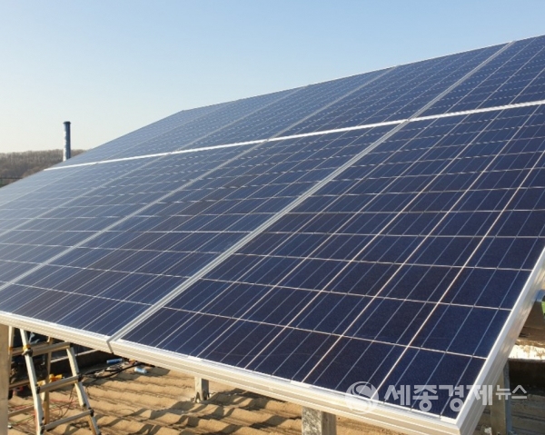 부강이엔에스가 청주 서원구에 무료로 설치한 태양광